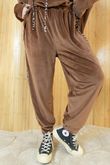 Binky Leopard Soft Stretch Velour Hoodie Lounge Suit Copper